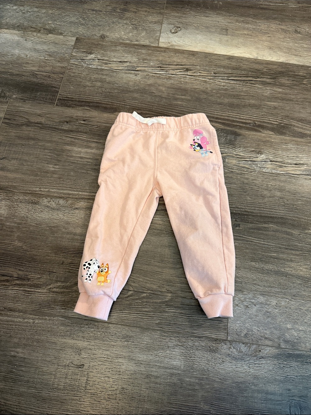 Bluey Light Pink Kids Jogger Sweatpants with Character Patches‎